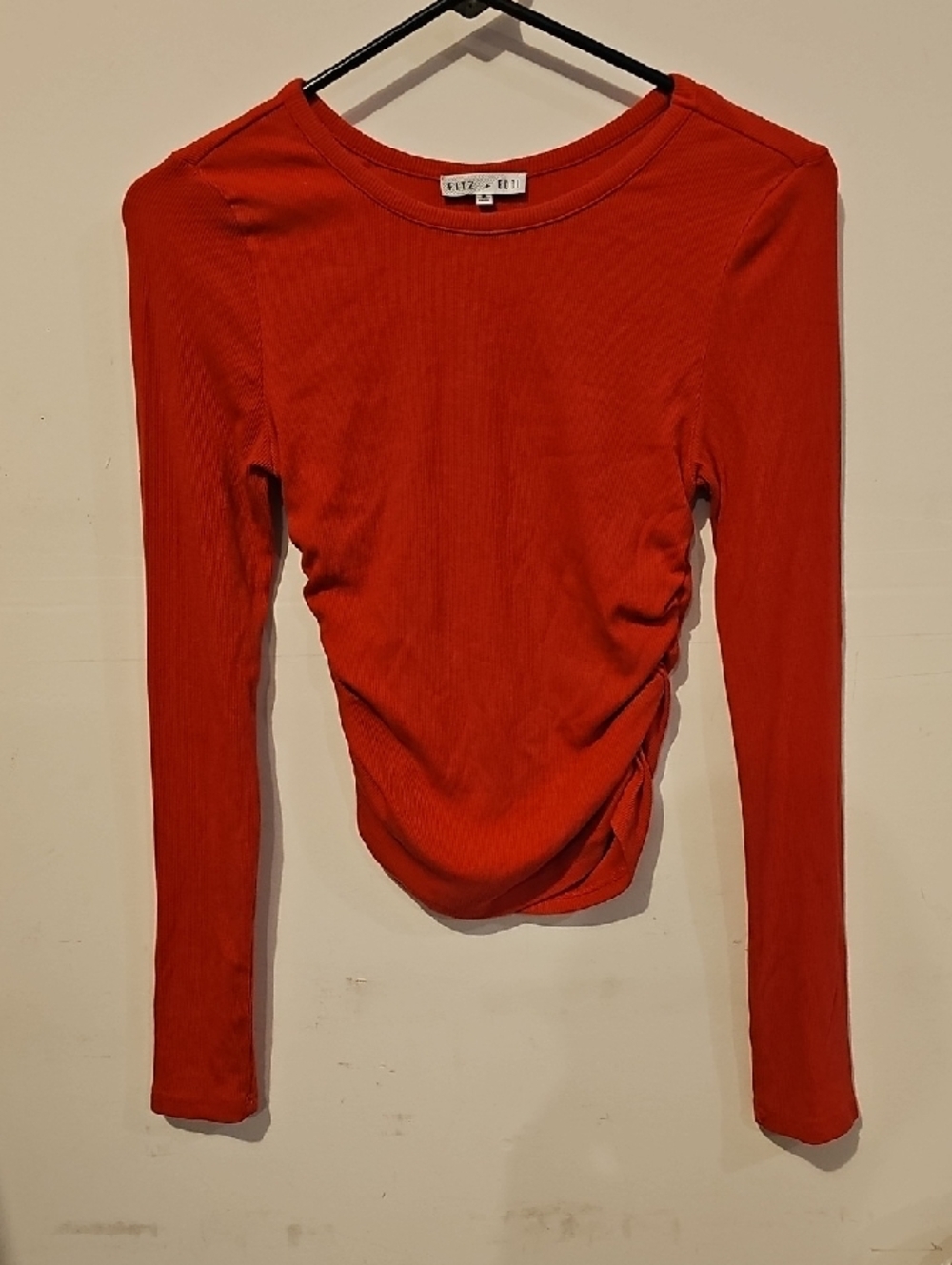 Fitz + Eddie  Sz Small Stretchy Ribbed Red Long Sleeve!! Like New Condition!